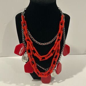 NWOT Joan Rivers Multi Layers Silver Necklace